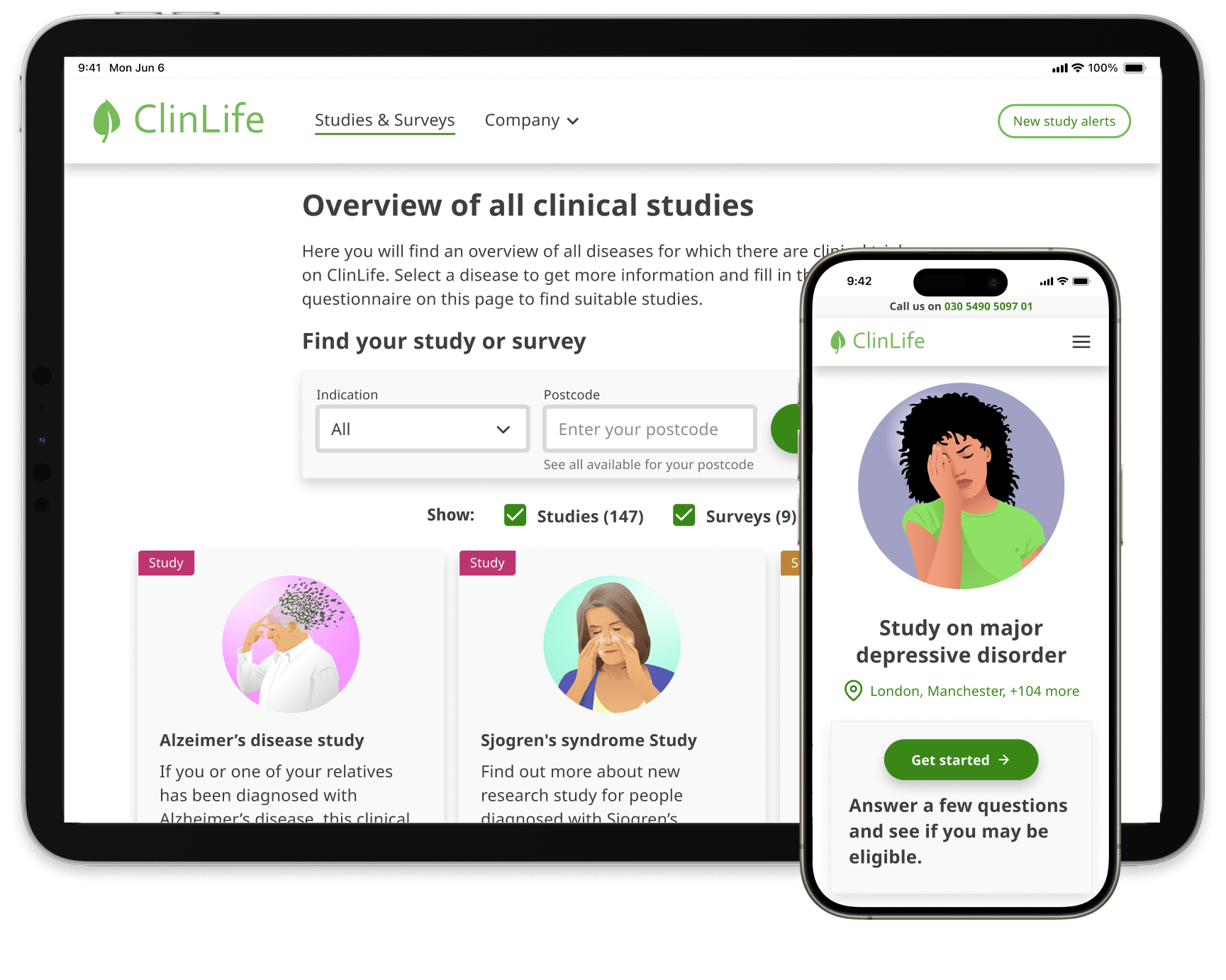 ClinLifeウェブサイト - 代替テキスト